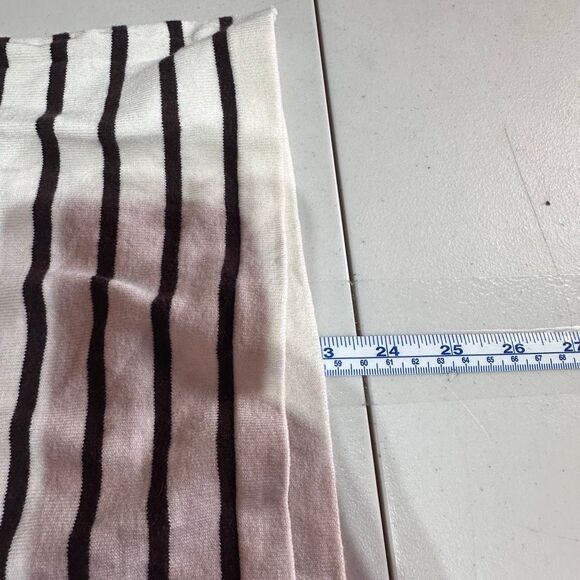 J McLaughlin XS Striped Sweater Cotton Modal Soft White Chocolate‎ Brown LS - Picture 9 of 9
